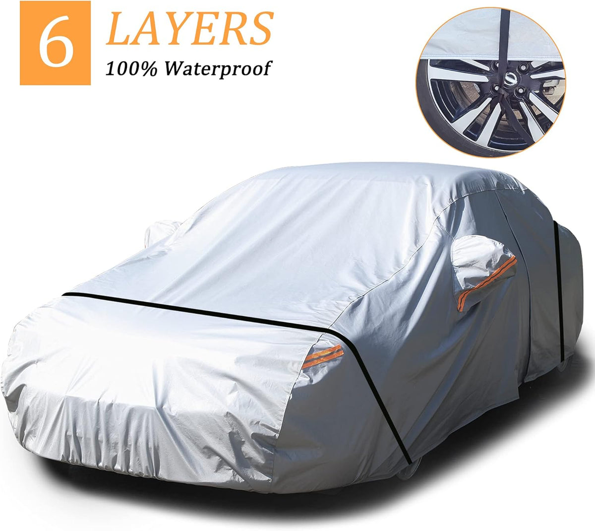 Waterproof All Weather Outdoor Car Cover with Zipper E50859