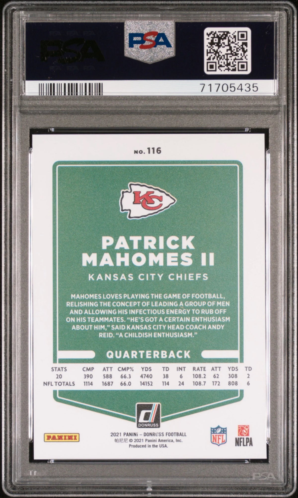 2021 Donruss Variation Press Proof Premium Card #116 PSA 9 Mint K8616