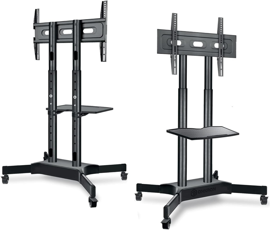 Mobile TV Stand for 40 to 65 Inch TV with Wheels Shelves Q605