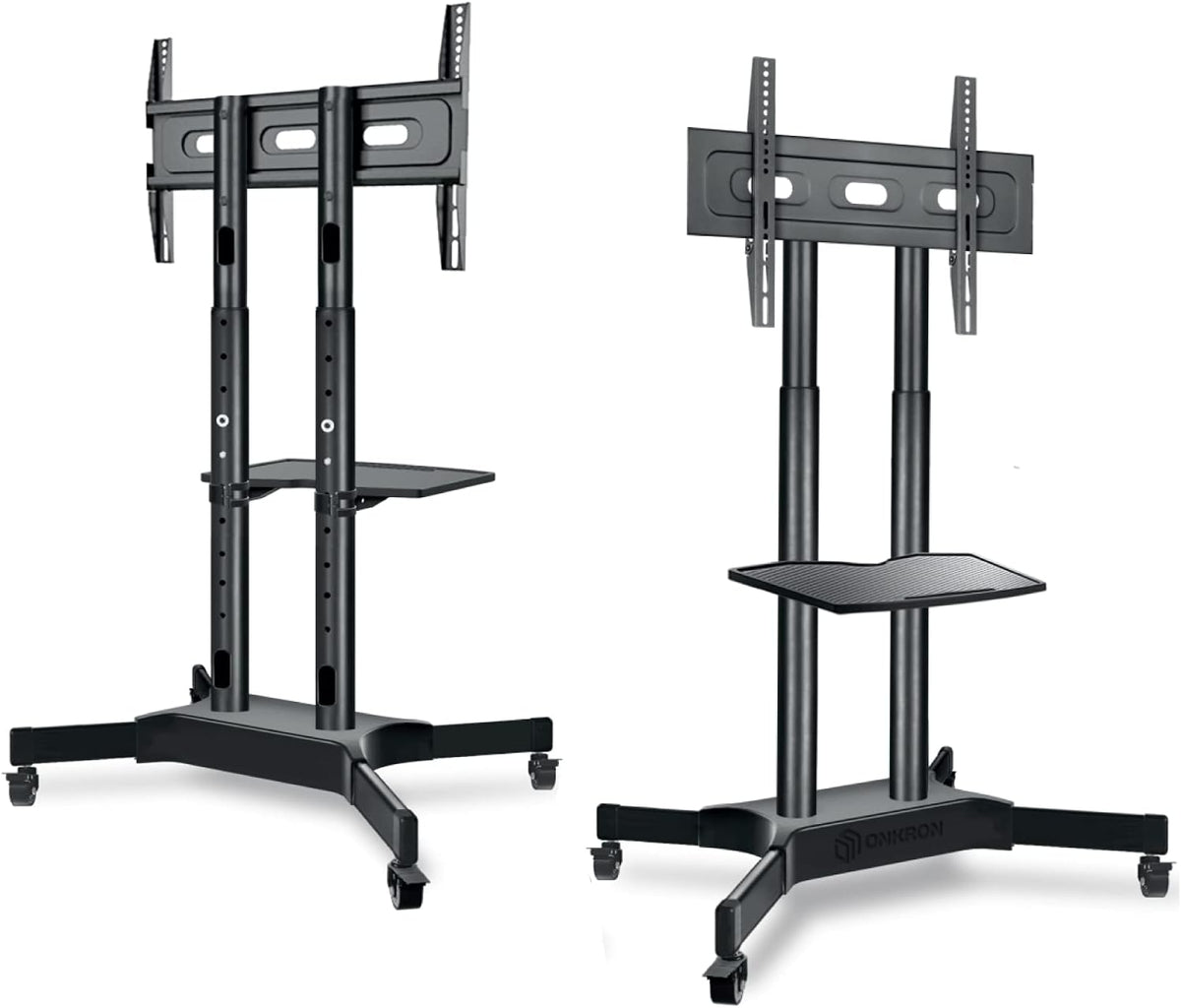 Mobile TV Stand for 40 to 65 Inch TV with Wheels Shelves Q605
