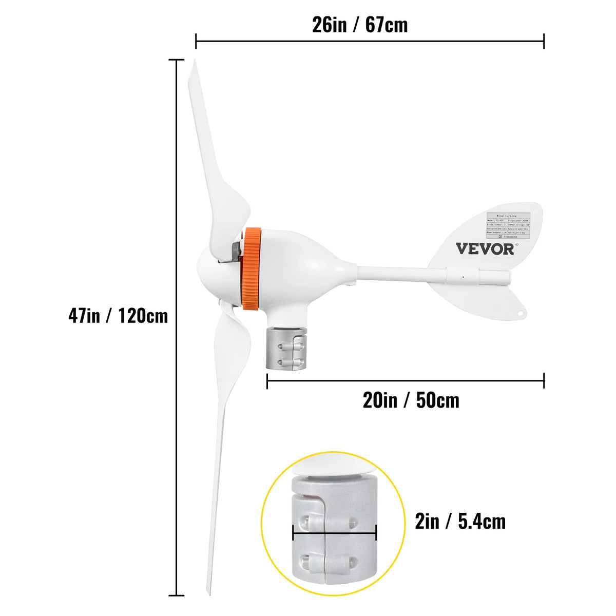 400W 12V Wind Turbine Generator with MPPT Controller F65402
