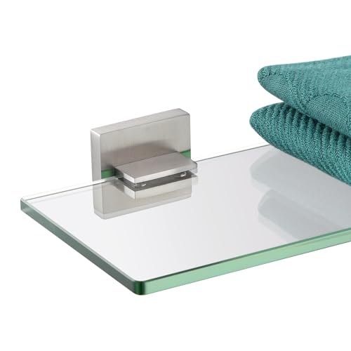 16'' x 5.6'' Tempered Glass Wall Mounted Shelf P8558