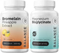 Bromelain 500mg 180 Capsules and Magnesium 200mg Supplement Combo R161882