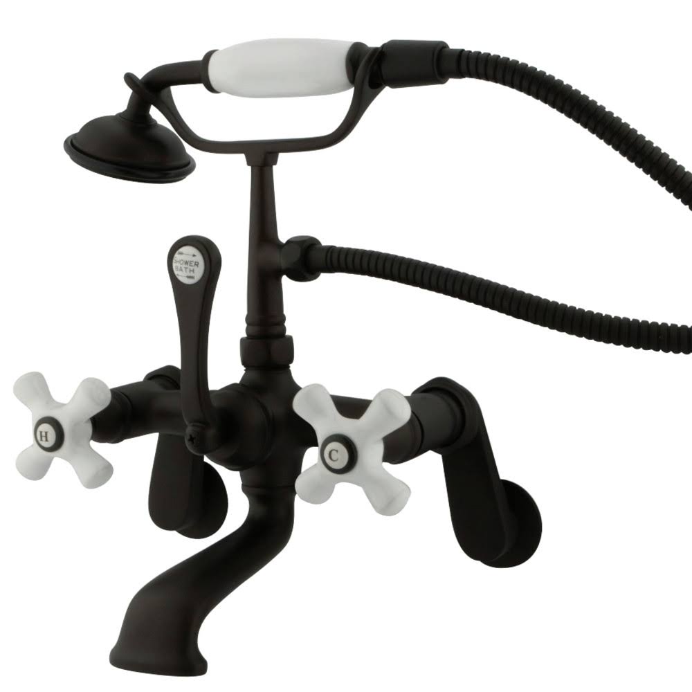 Wall Mount Clawfoot Tub Filler with Hand Shower Oil Rubbed Bronze V944