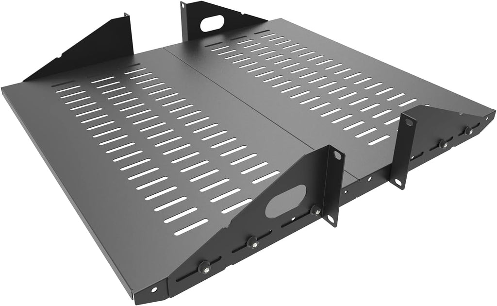 2U Cantilever Server Shelf Rack Mount 19 Inch 2 Piece Set Black R6000