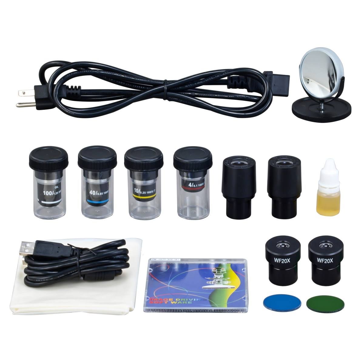 40X-2000X Digital Darkfield Binocular Compound Microscope with 3.0MP USB Camera C288