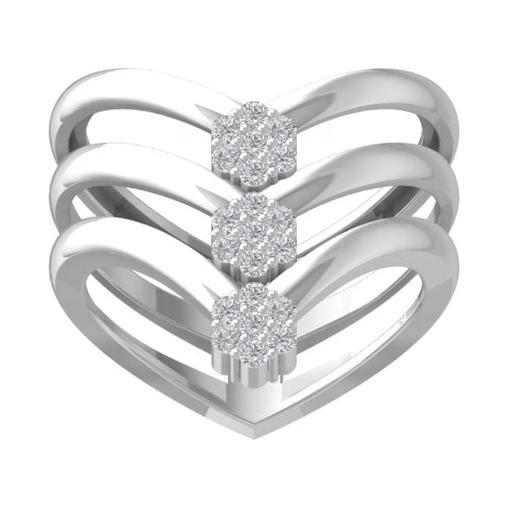 10K White Gold Round Cluster Diamond Engagement Ring N7646