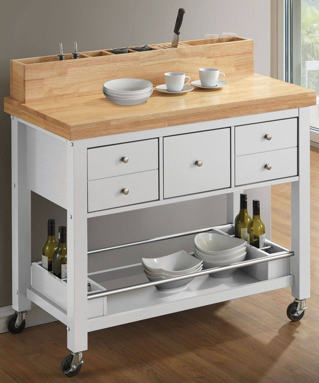 Natural/White Kitchen Cart W375