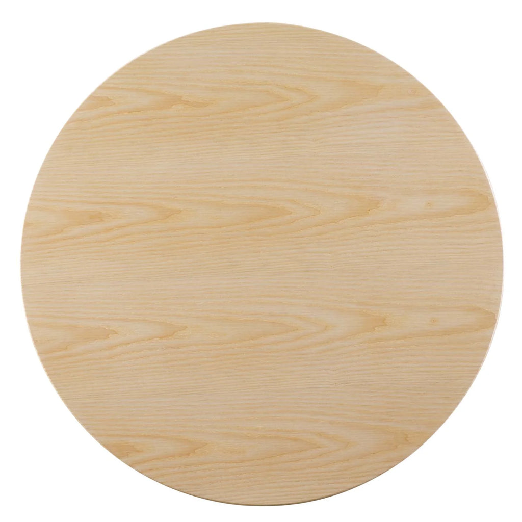 Round Wood Metal Coffee Table I123725
