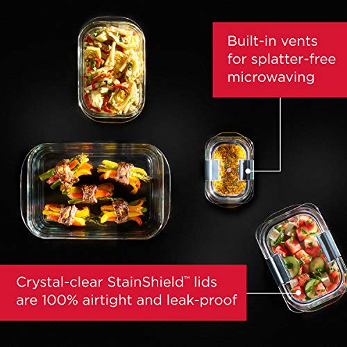 8-Cup Glass Food Container with Lid (2 Pieces) I6276