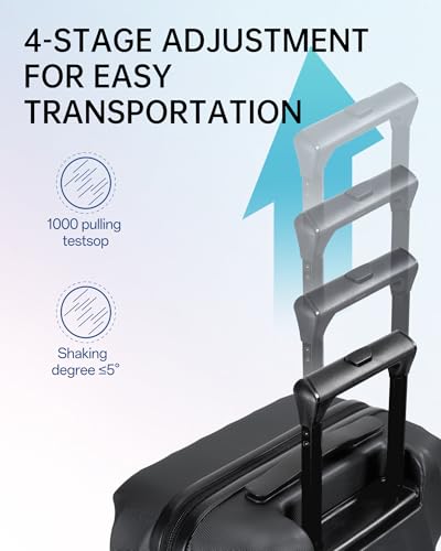 Black PC Hardside Carry On Luggage with Spinner Wheels U6206