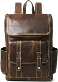 Brown Full Grain Leather Laptop Backpack K442585