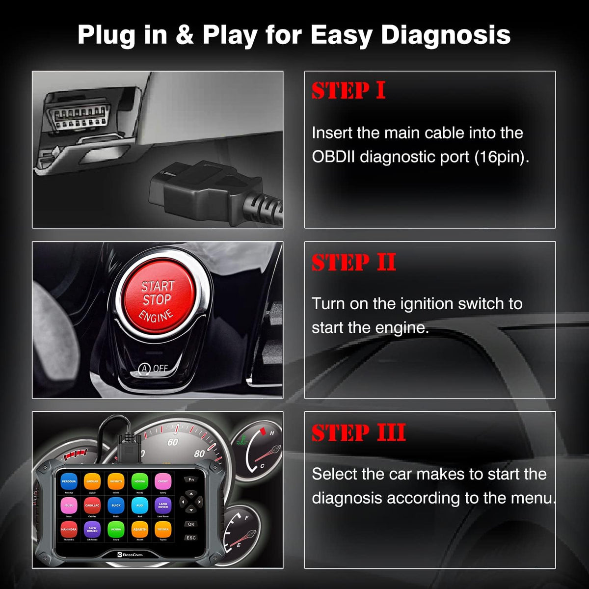 7Inch OBD2 Car Scanner Code Reader Diagnostic Tool O449347