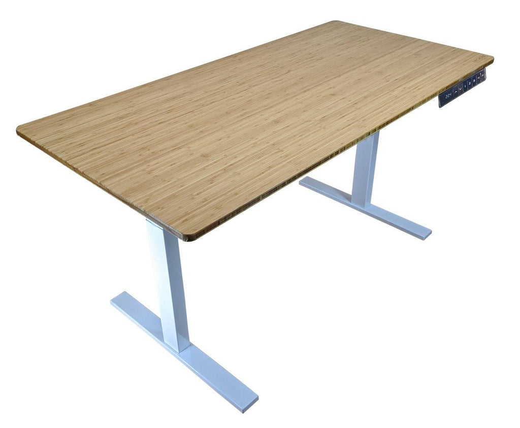 Electric Adjustable Height Standing Desk Black / 60x30x22 Natural Bamboo R1853