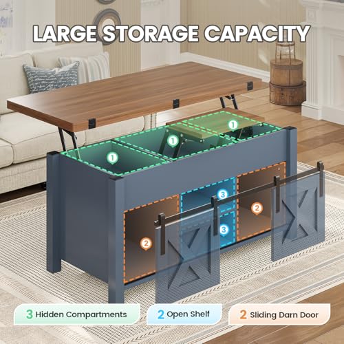 Grey Lift Top Coffee Table with Storage R7400
