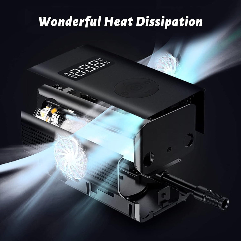 Portable 12V DC Electric Air Compressor Tire Pump Inflator with Pressure Gauge LED Light E85801