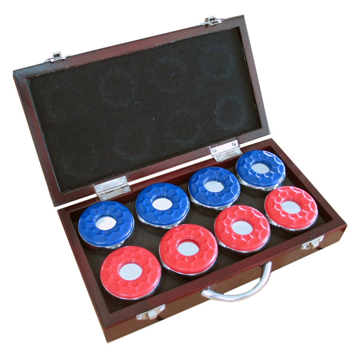 Set of 8 Shuffleboard Pucks with Case X24399