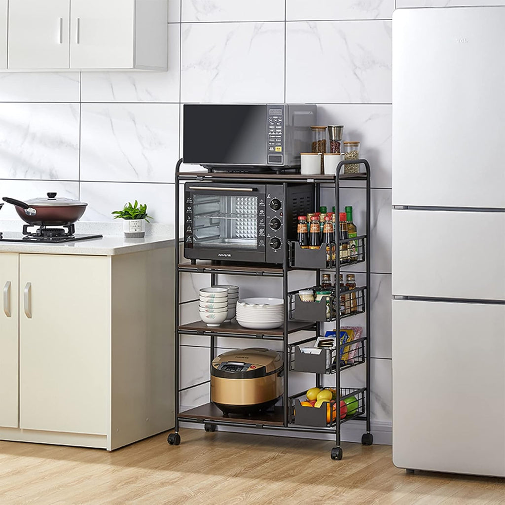 Kitchen Standing Bakers Rack with Storage Basket C45736