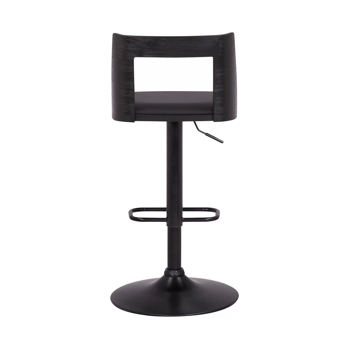 Black Faux Leather Wood Swivel Bar Stool T9623