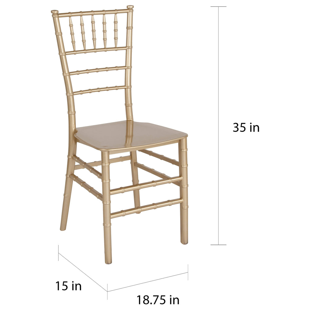 2 Pack Gold Resin Stacking Chiavari Chair B56807