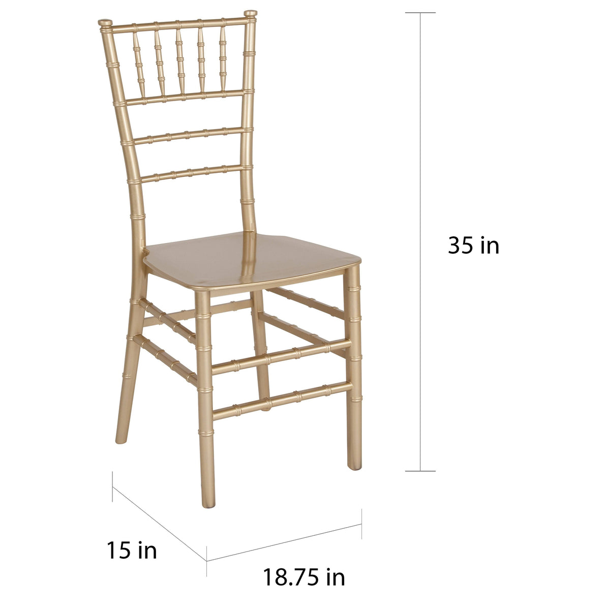 2 Pack Gold Resin Stacking Chiavari Chair B56807