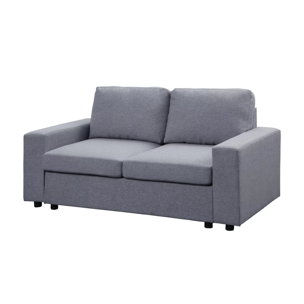 Gray Linen Loveseat P6912