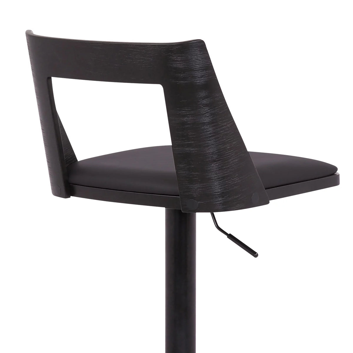 Black Faux Leather Wood Swivel Bar Stool T9623