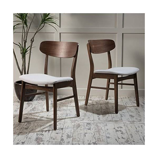Light Beige Fabric Dining Chair (Set of 2) Y952278
