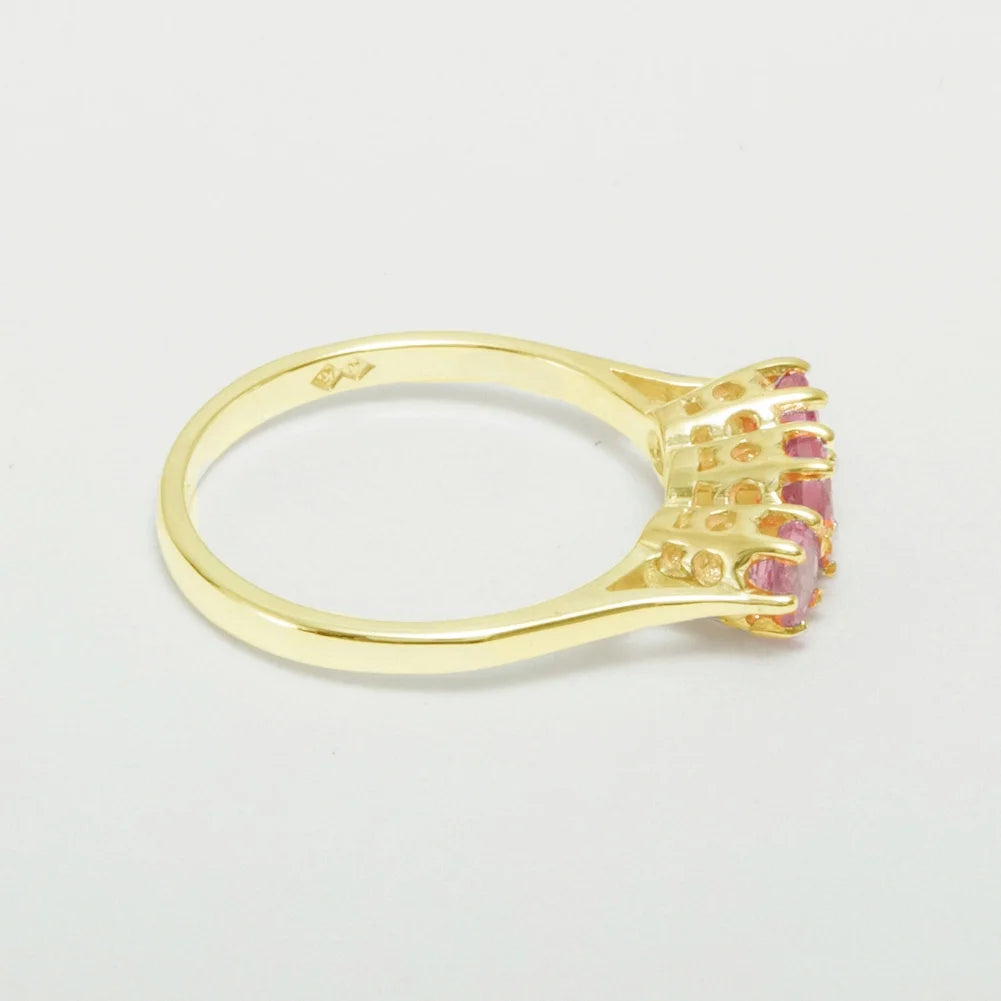 14k Yellow Gold Pink Tourmaline Engagement Ring Q93143