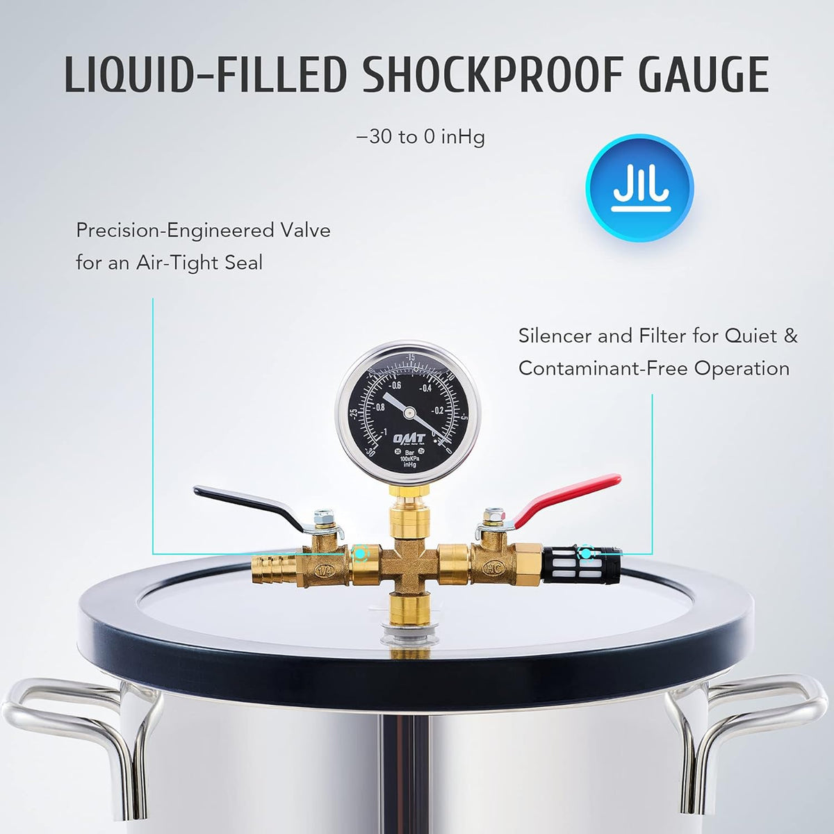 2 Gallon Vacuum Chamber and 38 Micron Vacuum Pump Kit A653