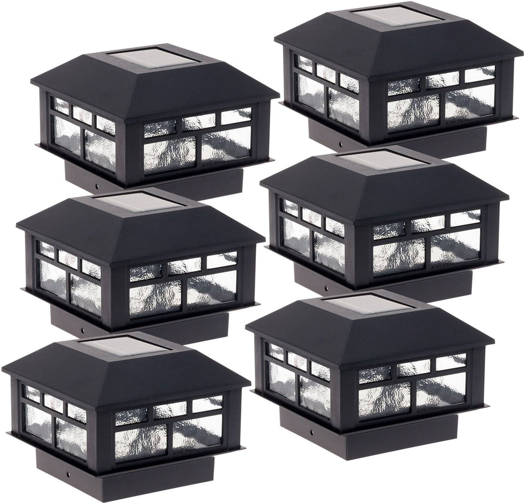 6 Pack Solar Powered Post Cap Light for 4x4 or 5x5 Posts T8740