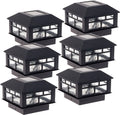 6 Pack Solar Powered Post Cap Light for 4x4 or 5x5 Posts T8740