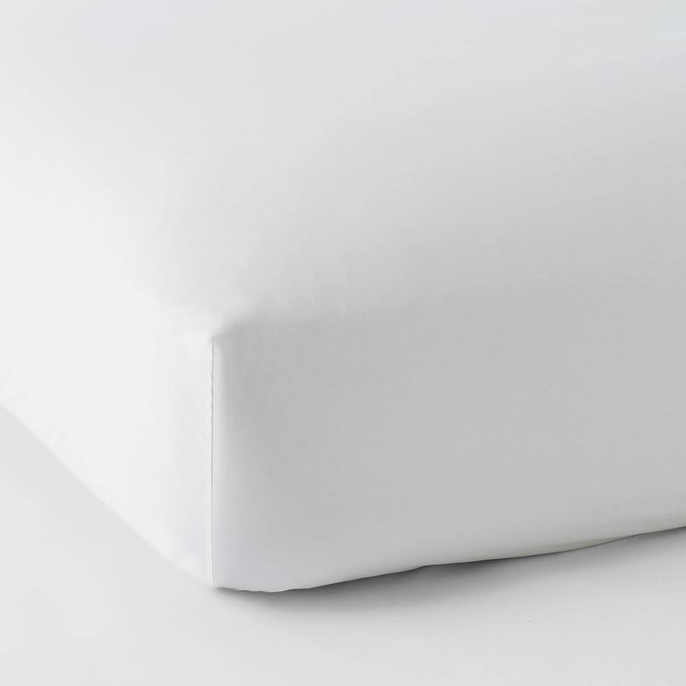 White 450-Thread Count Supima Cotton Sateen Queen Fitted Sheet J301