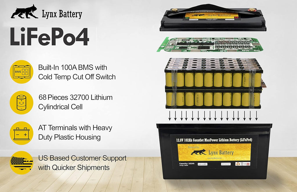 12V 100Ah Lithium Iron Phosphate LiFePO4 Battery with BMS L1669