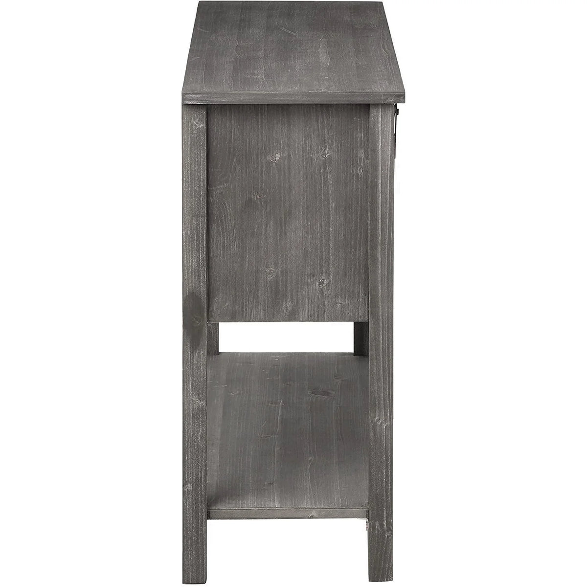 Antique Farmhouse Console Table with Sliding Barn Doors and Bottom Storage Shelf, Gray H663612
