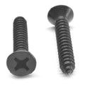 10-16 x 1 1/2 Sheet Metal Screw Phillips Flat Head Type AB Low Carbon Steel Black Oxide V5884