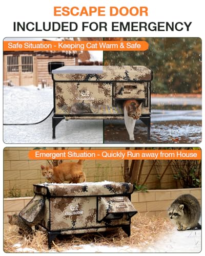 Forest Green 26"x16"x18" Insulated Outdoor Cat Shelter with Heater L768928