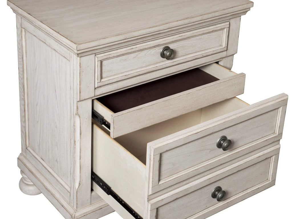White Queen Size Platform Storage Bed Nightstands Dresser Mirror 6pc Set O8659