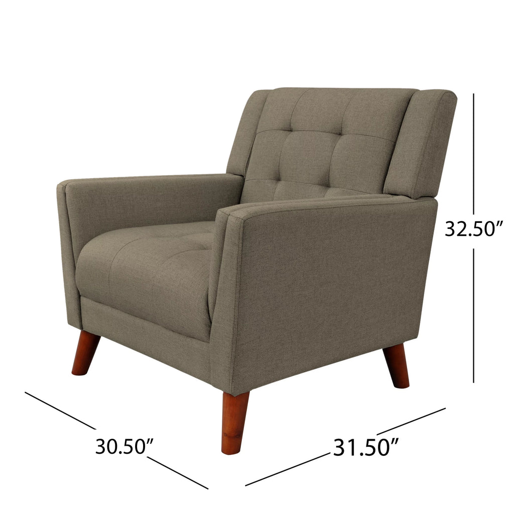 Mocha Tufted Fabric Arm Chair K8225