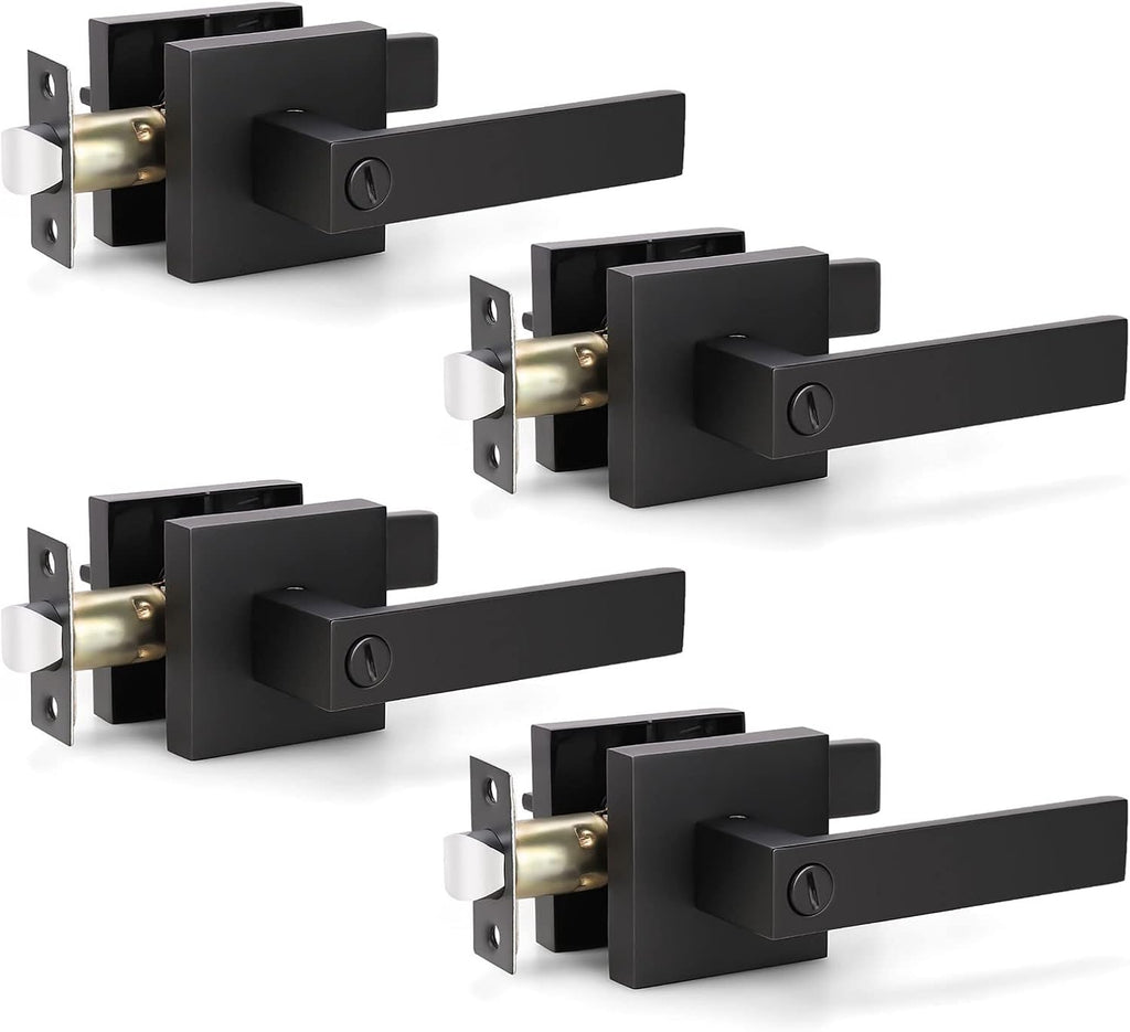 Matte Black Privacy Door Lever Handle, 8 Pack L709552