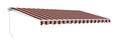 Retractable Motorized Patio Awning, 20 x 10, Multi Stripe Red T31084