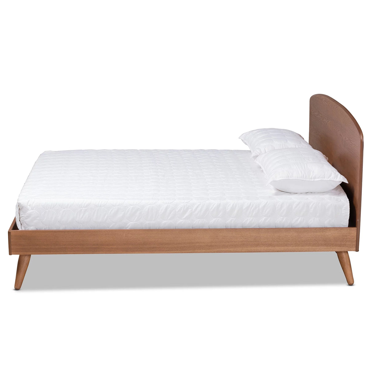 Queen Walnut Brown Engineered Wood Platform Bed Z4892
