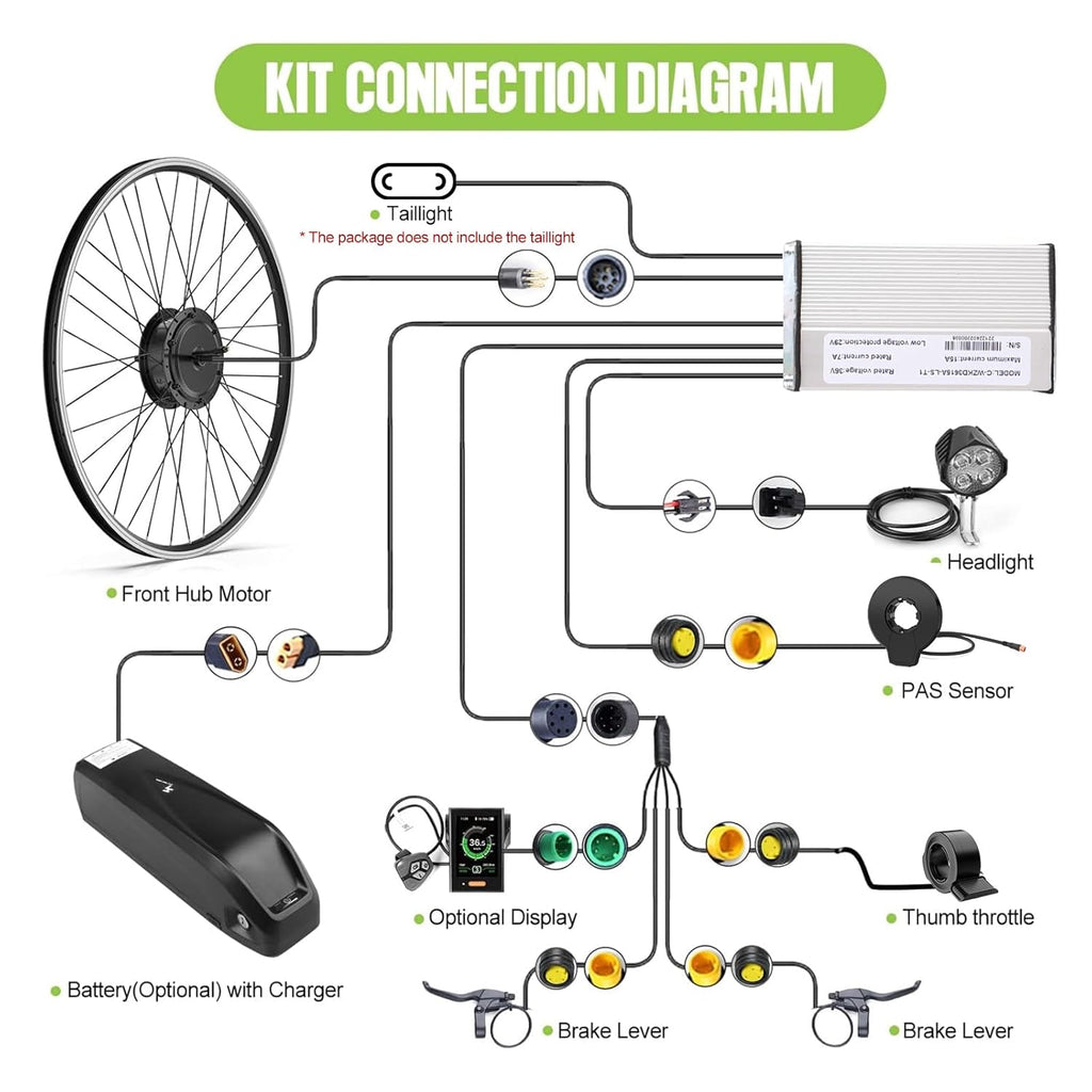 48V 500W Front Hub Motor Electric Bike Conversion Kit with LCD Display J444447