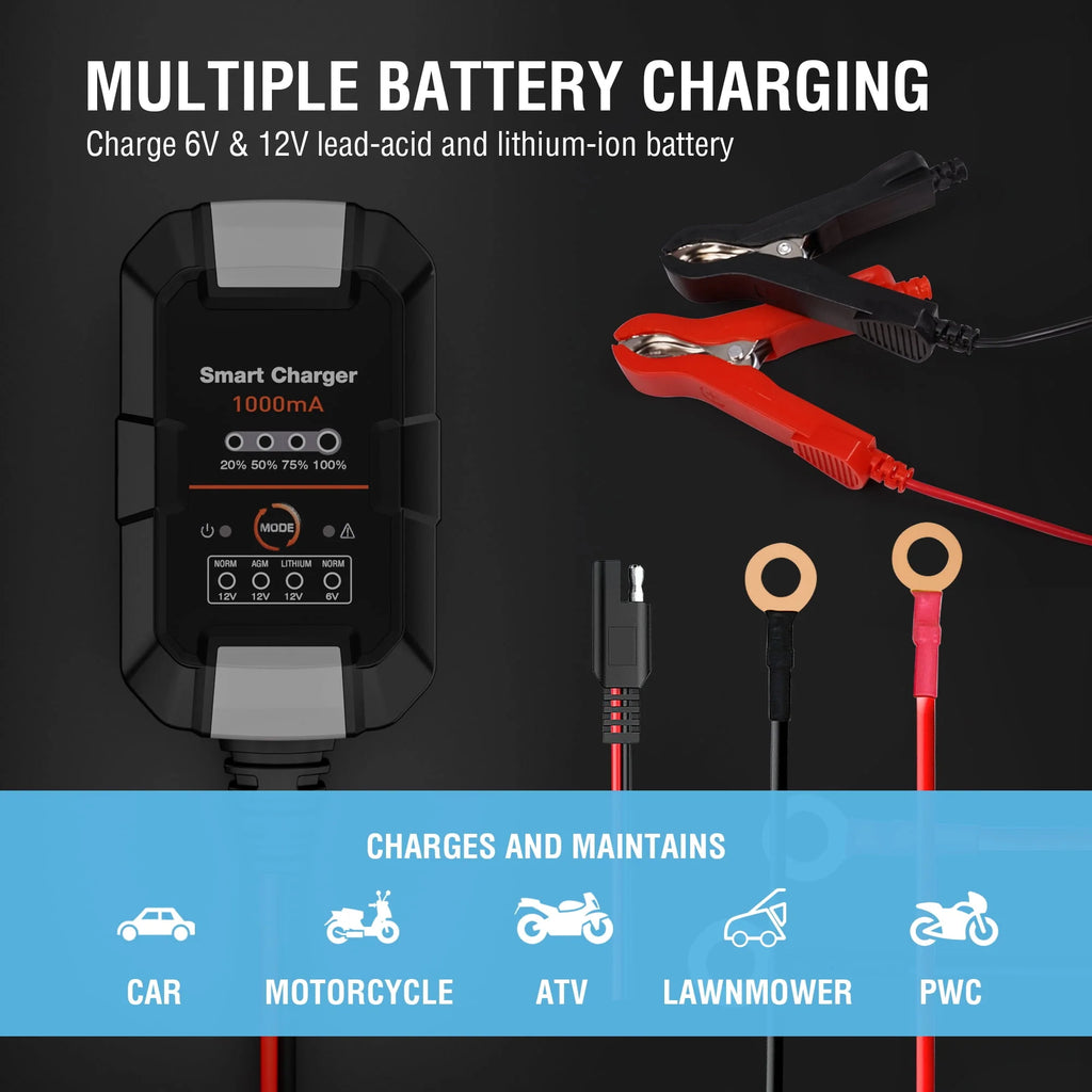 6V/12V 1A Trickle Charger Battery Maintainer E3461