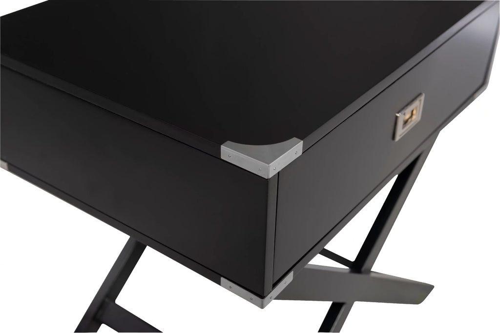 Black Single Drawer Accent Side Table I896