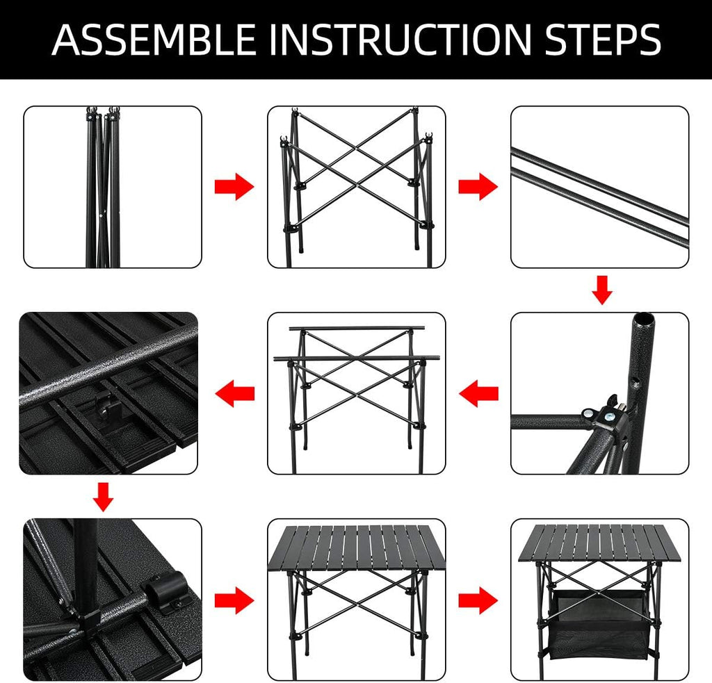 Lightweight Aluminum Folding Camping Table with Carrying Bag S853952