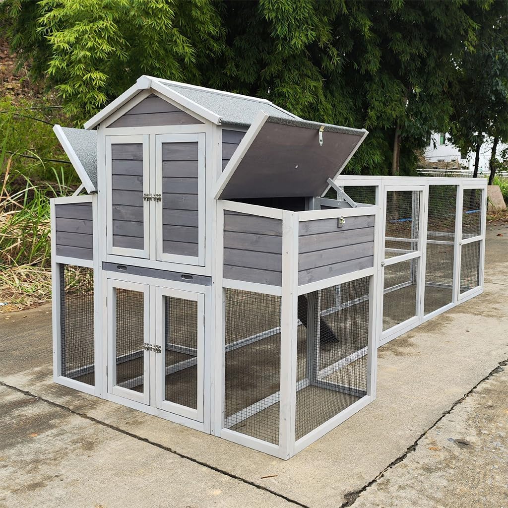Extra Large Wooden Chicken Coop with Run C951771
