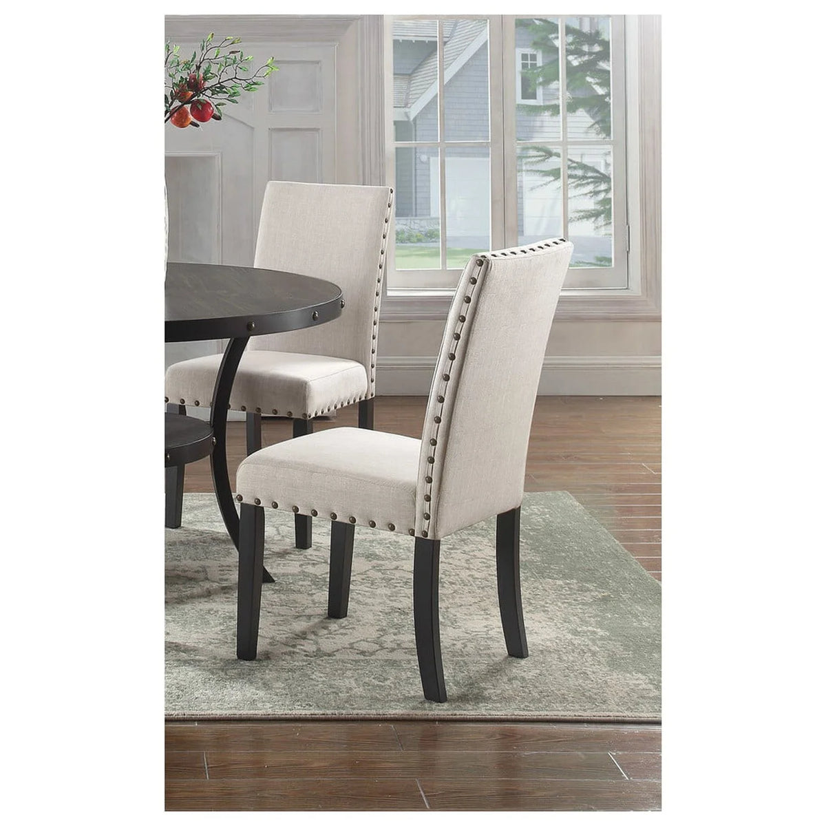 Solid Wood Dining Side Chair Antique Black Set of 2 K208497