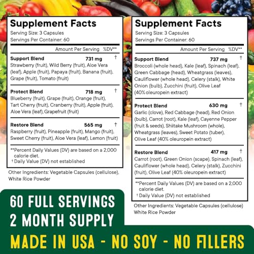 Fruit and Veggie Supplement 180 Count Pack of 2 X48376