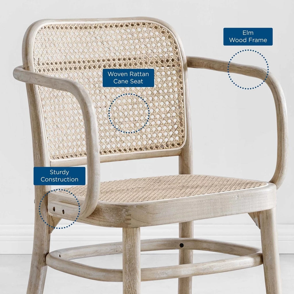 Rattan and Wood Dining Chair A8249